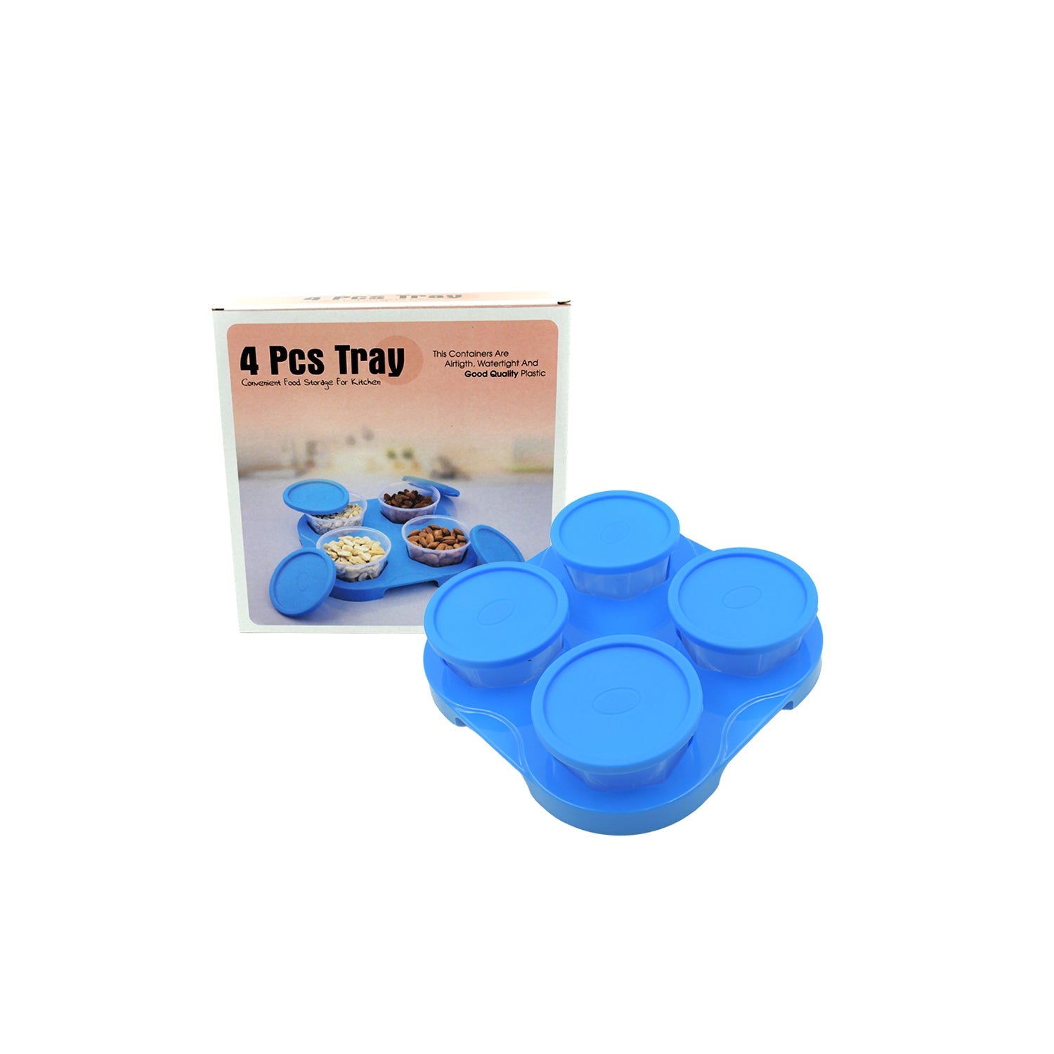5849 Airtight Container Jar 4 Pc Set With Stylish Tray for Kitchen Unbreakable Jar Set for Multipurpose Storage ( Mukhwas Dani ) 5849 Airtight Container Jar 4 Pc Set With Stylish Tray for Kitchen Unbreakable Jar Set for Multipurpose Storage ( Mukhwas Dani )